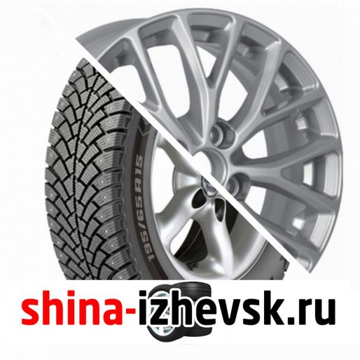 Колесо в сборе BF Goodrich G Force Stud 195/65 R15 Q 95 + КиК Серия Реплика КС782 (15_Rio II) 6xR15 4×100 ET46 DIA54.1 Серебристый в Ижевске